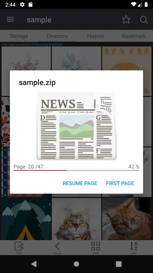 ComicScreen bookmark preview