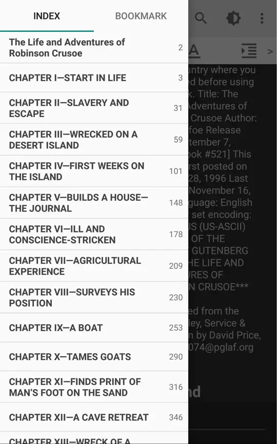 TextClip table of contents